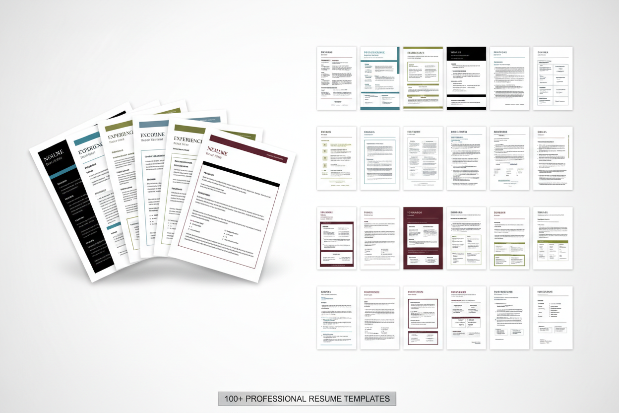 an image for 100 plus resume templates