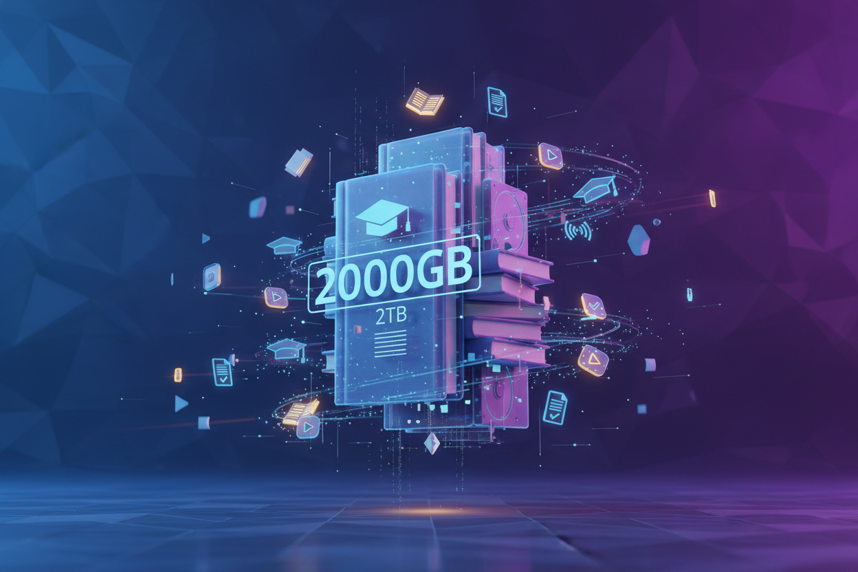 generate an image for a digital product that sells a bundle of 2000GB worth of courses