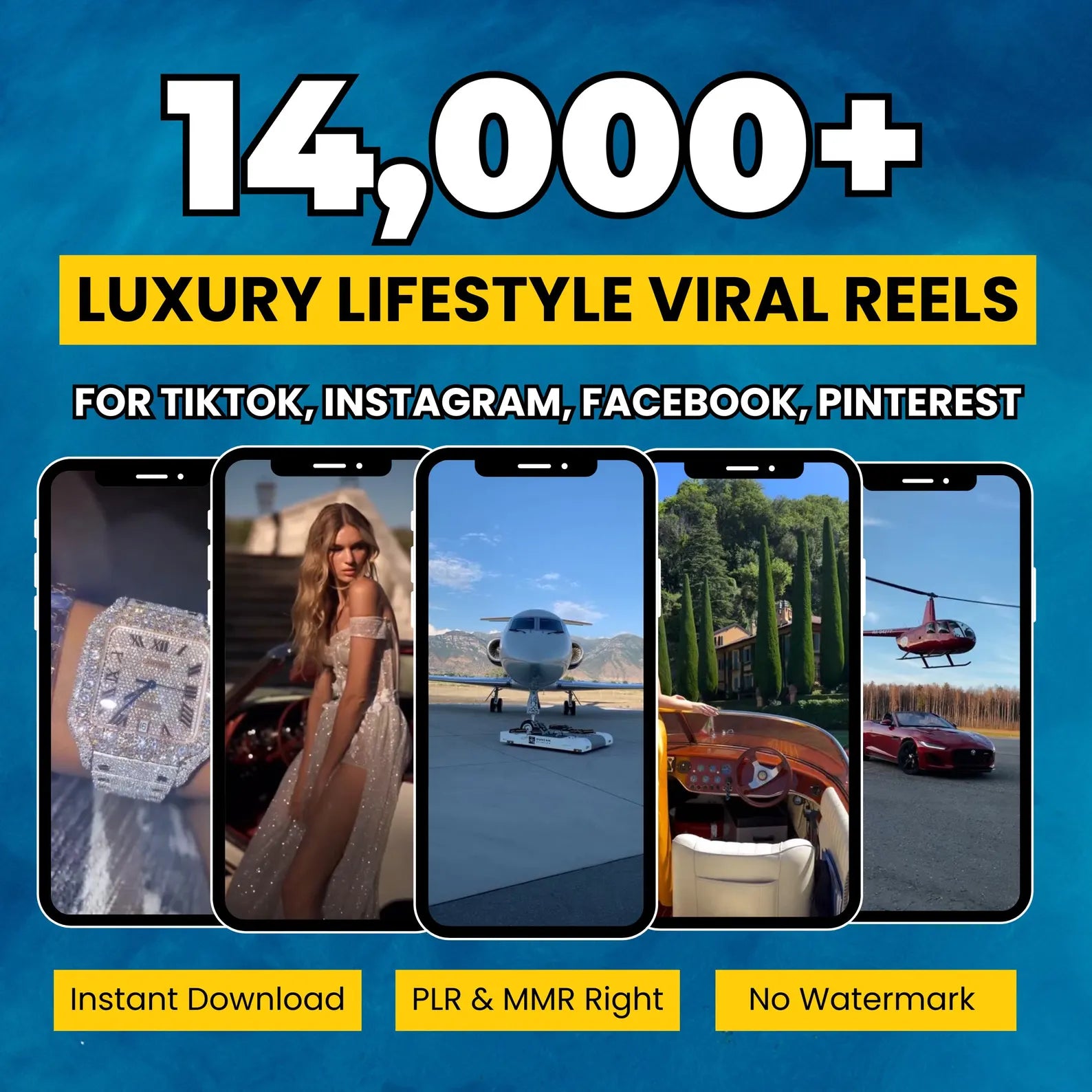 14,000+ Luxury Lifestyle 4K Reels Bundle: MRR + PLR (Digital Download